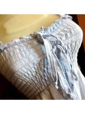 Small True Vintage Dress Small Byer California Smocked Gauze Boho Sundress Midi